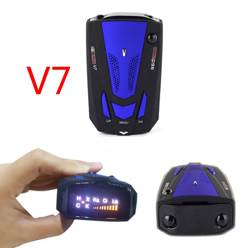 

Car Anti Radar Detector V 7 English Russian Auto 360 Degree Vehicle V7 Speed Voice Alert Alarm Warning 16 Band Led Display