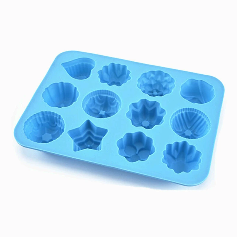 Женская силиконовая форма для маффинов 12 цветов кухонная посуда выпечки