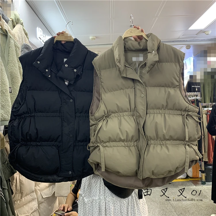 

Winter Sleeveless Vest Coats Women Slim Cotton Padded Jacket Vests Korean Fashion Zipper Jacket Woman Waistcoat
