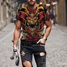 Мужская, повседневная, с коротким рукавом, в японском стиле, в стиле хип-хоп, Харадзюку, с мечом призрака, футболка с Самураем