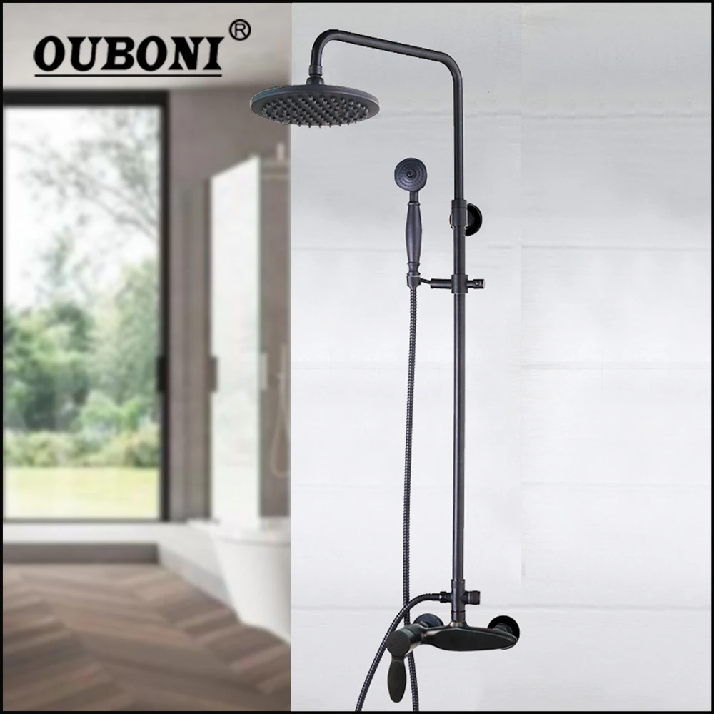 

OUBONI ORB Rainfall Bathroom Shower Set Wall Mounted 2 Ways Shower Faucets Mixer Tap & Adjustable Hand Sprayer Bath shower Sets