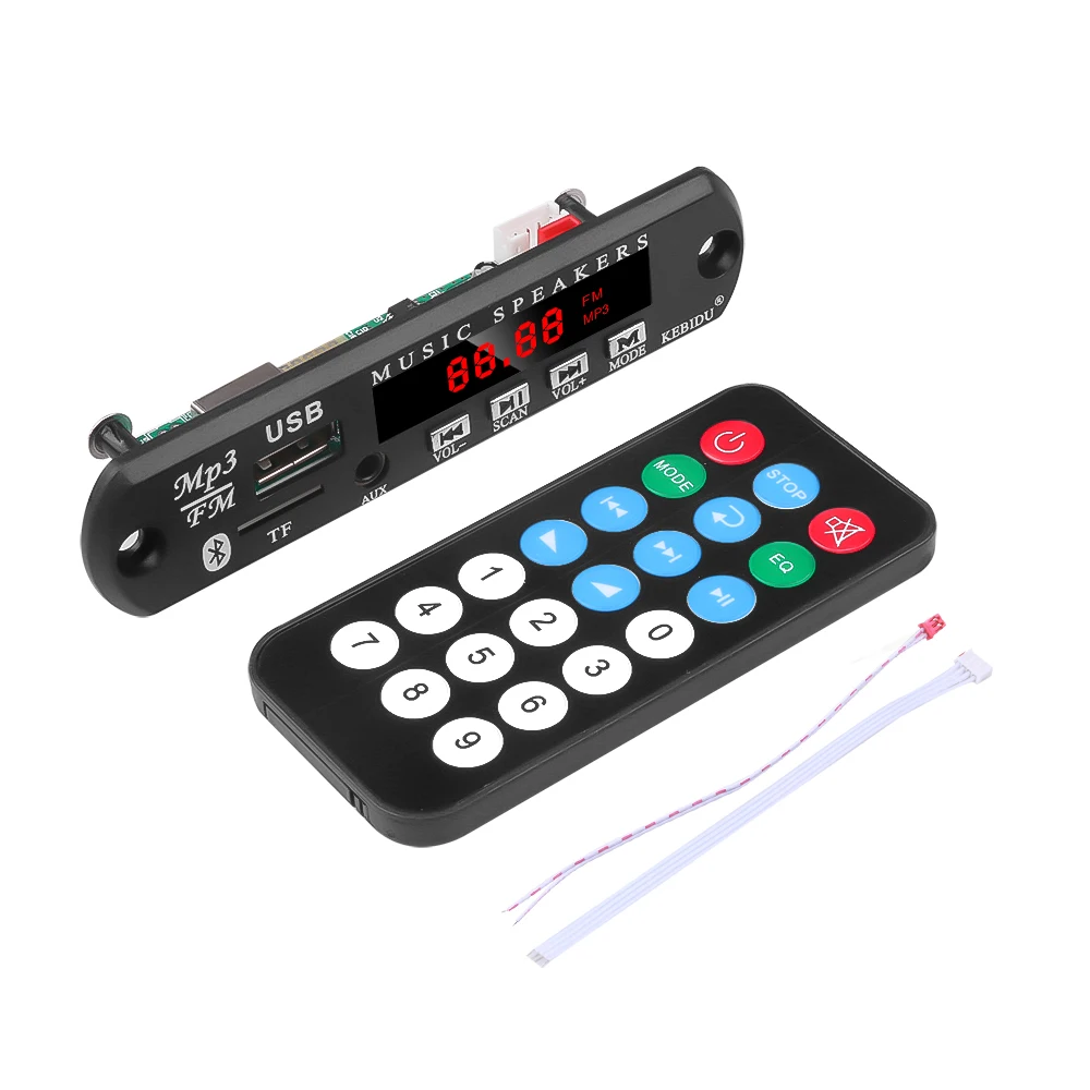 Автомобильный Динамик модуль DIY Bluetooth MP3 WMA декодер плата DC 5V 12V поддержка FM SD USB AUX