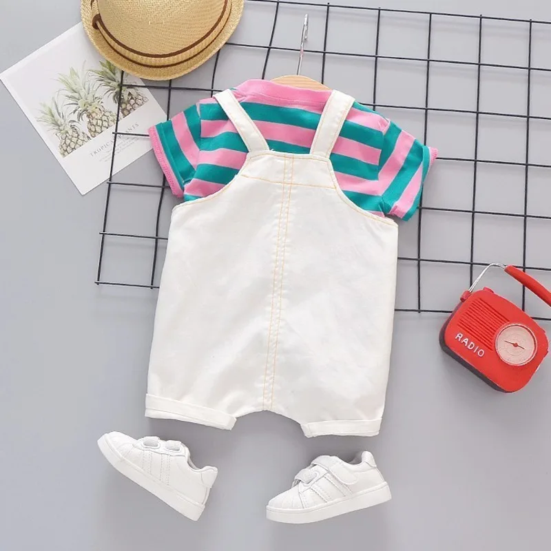 Летняя одежда для маленьких девочек Одежда малышей Модная младенцев Костюмы