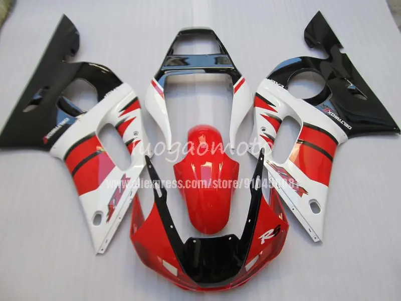 

Motorcycle New ABS Full Fairings Kit Fit For red white YAMAHA YZF R6 1998 1999 2000 2001 2002 R6 98 99 00 01 02 bodywork