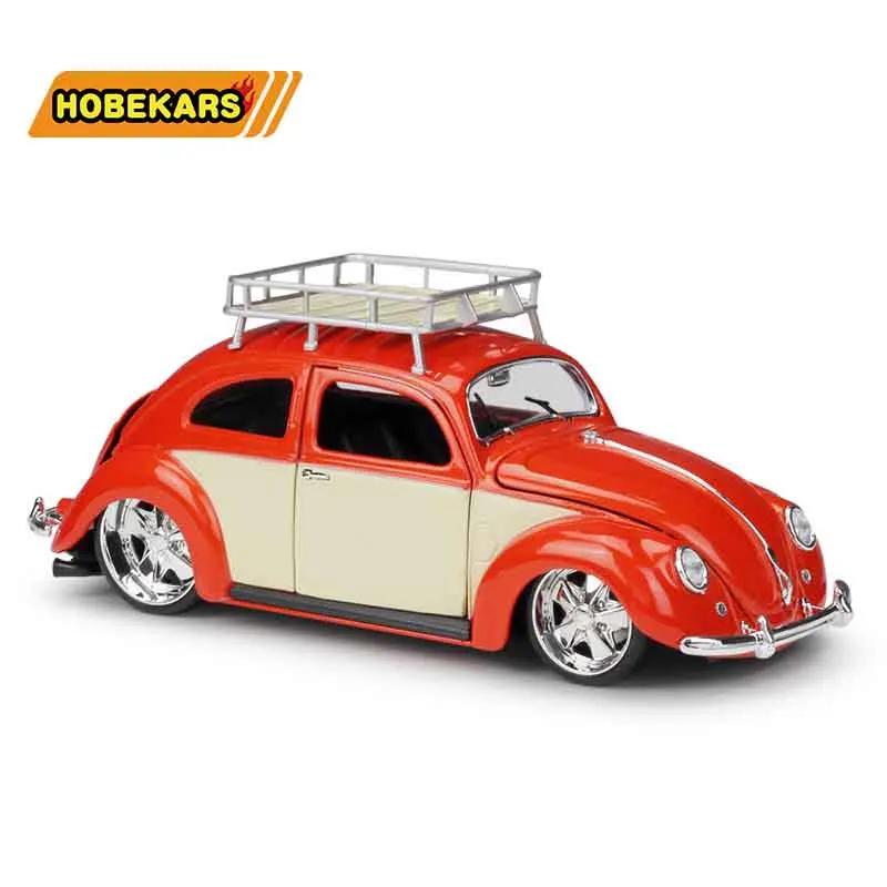 Maisto Diecast Model Car 1951 Modified Beetle 1:18 Metal Alloy High Simulation Cars With Base Boys Toys Gifts For Boy Men | Игрушки и
