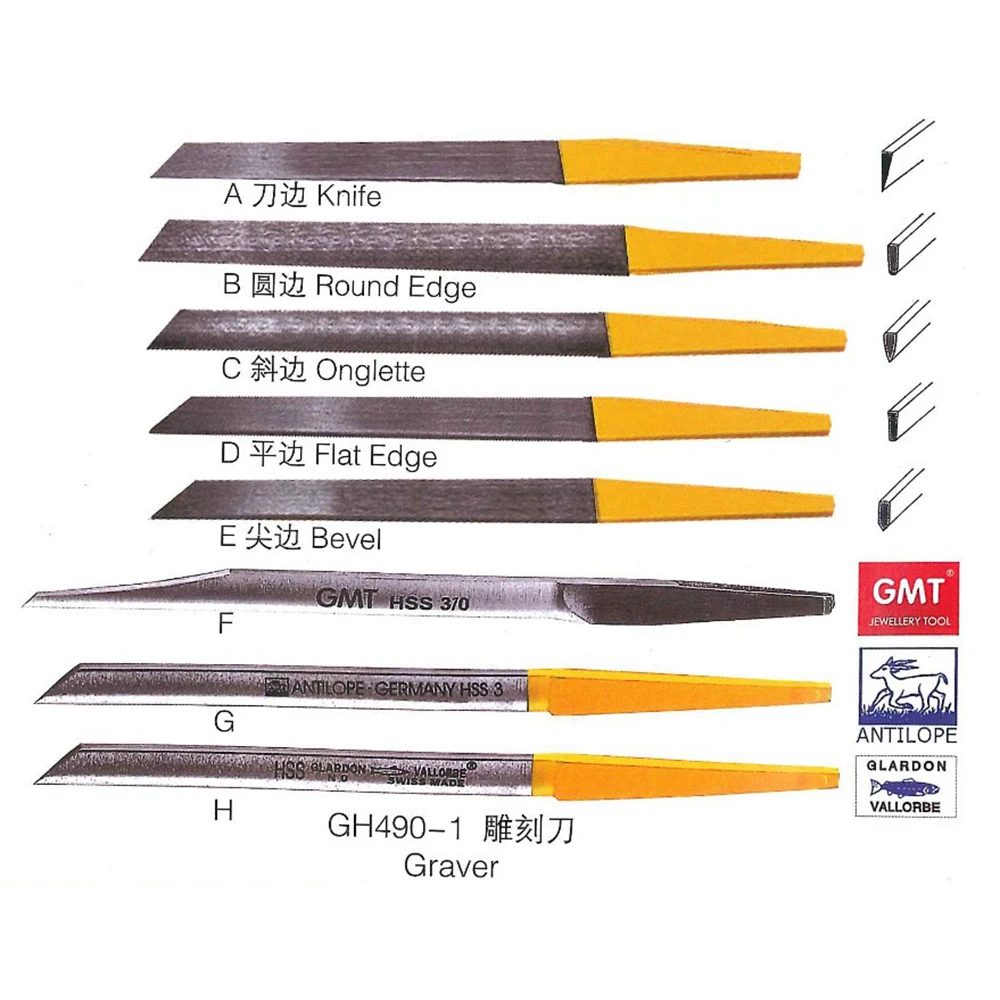 

8PCS Graver Max Knife Have Different Knife Shape For Jewelry Engraving Rubber Handle Jewelery tool