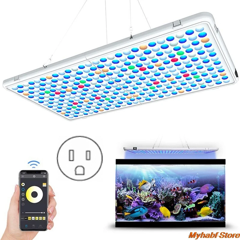 

LED Aquarium Panel Light 300W 338 LED Aquarium Plant Grow Panel Light Fish Tank Plant Coral Reef Growth Lamp Bluetooth Control