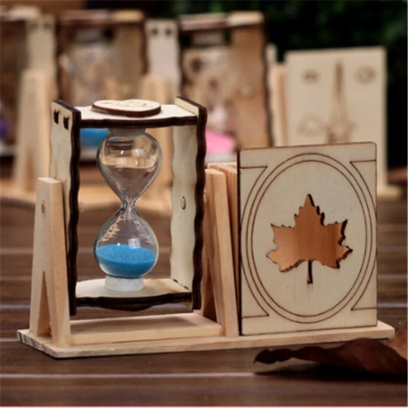 Подставка для ручек простая деревянная Одиночная ручка песочных часов держатель