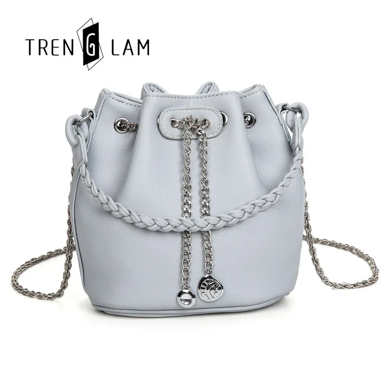 2019 однотонная женская большая сумка на шнурке модная маленькая плечо новая из