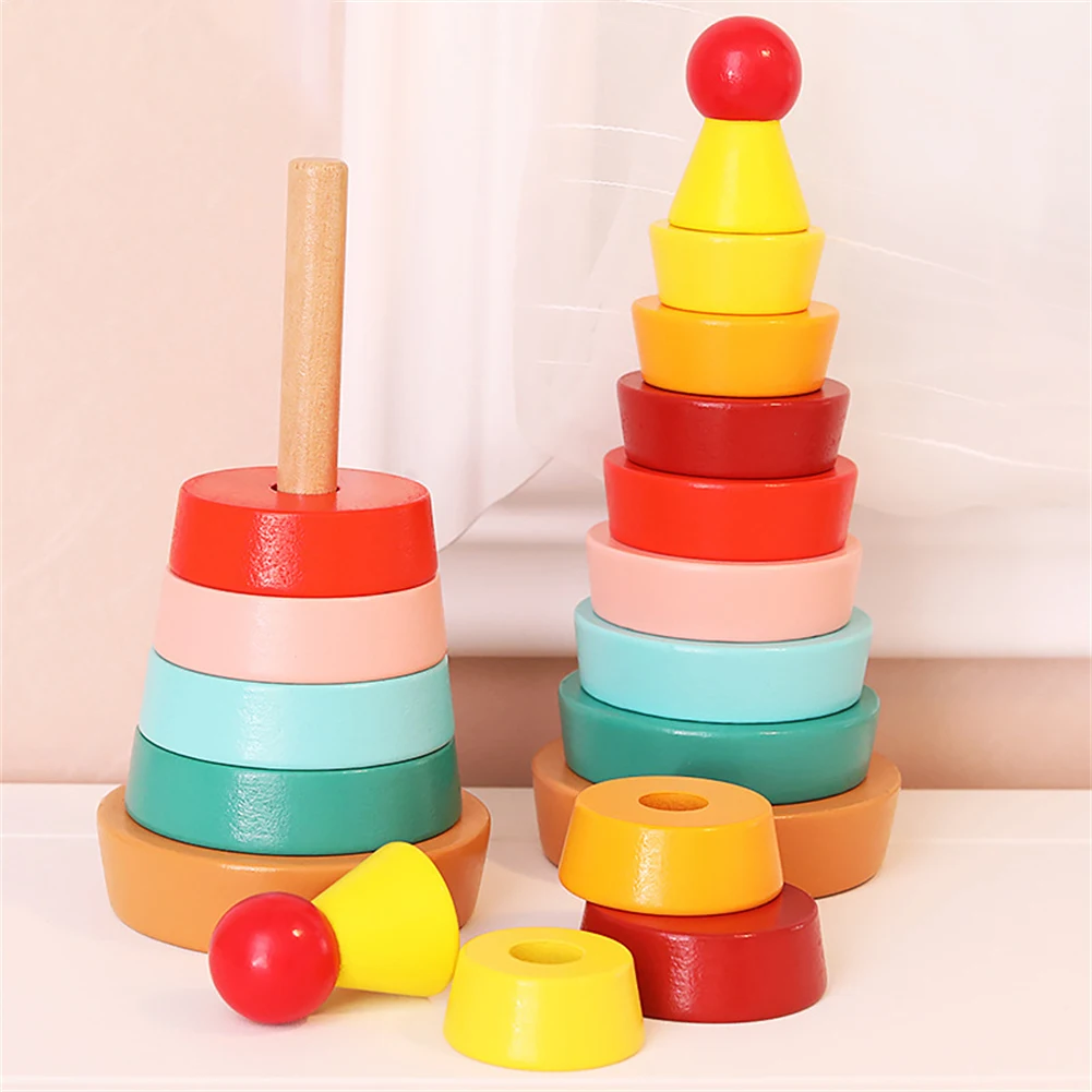 

Children's Rainbow Tower Building Blocks Early Education 9-layer Educational Toy Set Color Enlightenment Logic Training Toys