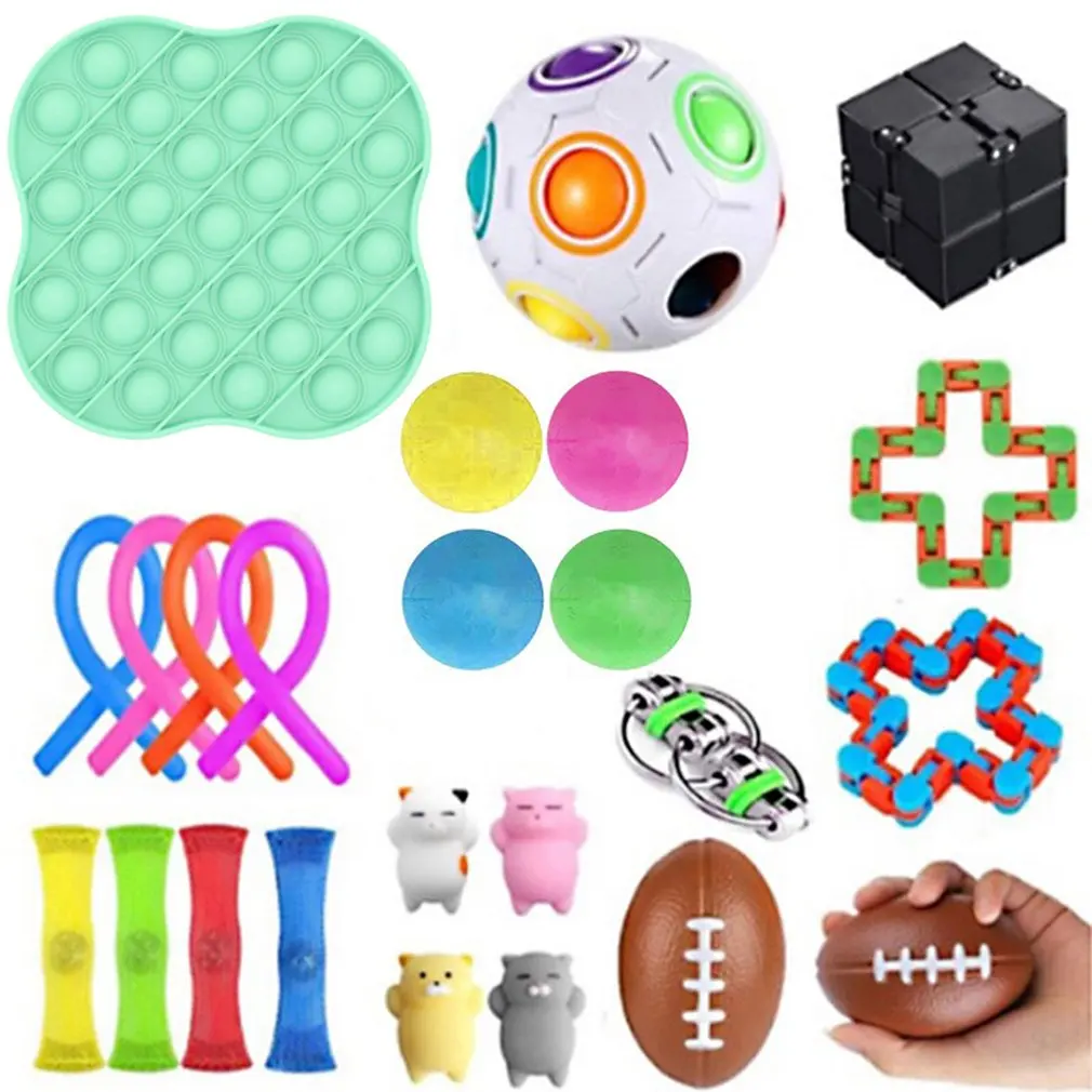 

20/24 Pack Fidget Sensory Toy Set Stress Relief Toys Autism Anxiety Relief Stress Bubble Fidget Sensory Toy For Kids Adults