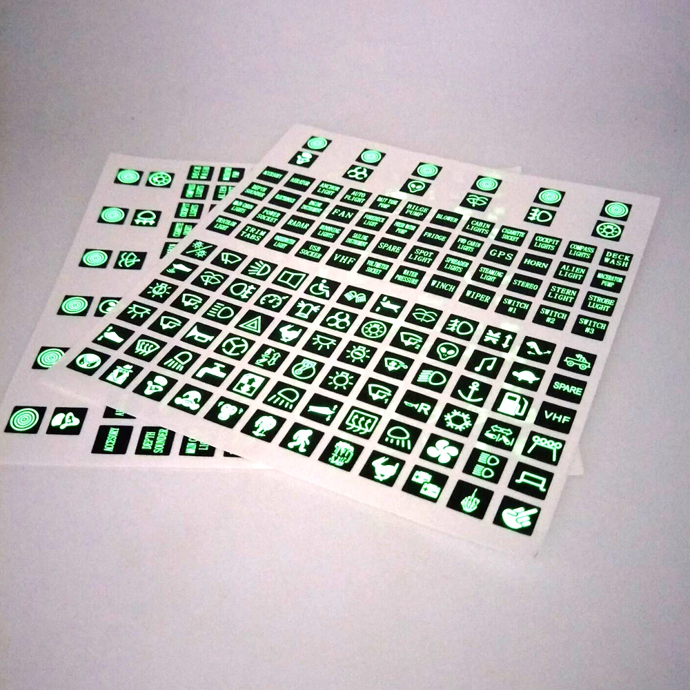 1 лист светящихся автомобильных наклеек приборная панель кнопка наклейка