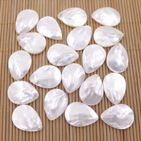 30pcs 19mmx25mm teardrop shell top hole white sea mother of pearl jewelry making