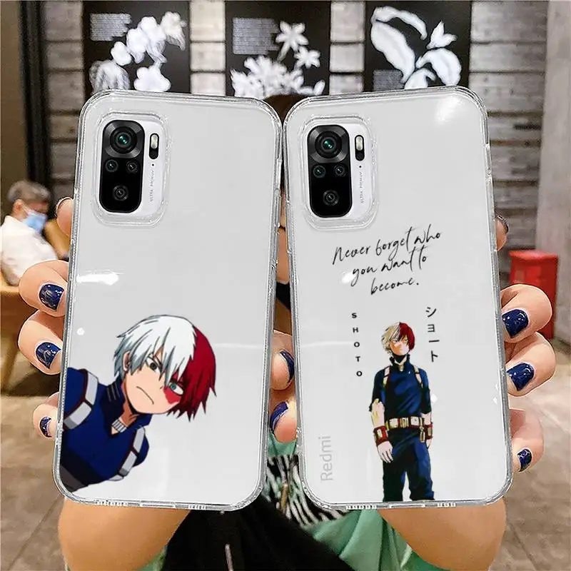 

My Hero Academia Phone Case For Xiaomi 11 Redmi Note 10 9 8 7 pro lite T A S 10T 9A 9S 8T Pro 4G Transparent Coque Funda