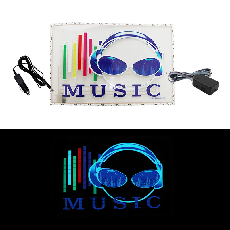 

Red Music Rhythm Flash Light Car LED Fire Sound Activated Sensor Equalizer Rear Windshield Sticker Styling Neon Lamp