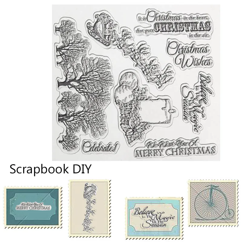 Дерево и музыка скрапбукинга календарь резиновый лист со штампами цепляются