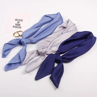 fashion solid color hair scarf for women silk satin handkerchief bag scarfs female 7070cm small headband bag scaves for ladies