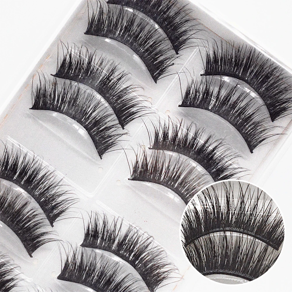 5 пар натуральный Набор накладных ресниц накладные ресницы 3D норковые волосы