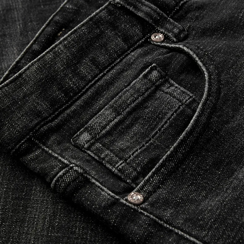 

KUEGOU 2020 Spring Cotton Black Skinny Pocket Jeans Men Streetwear Brand Slim Fit Denim Pants Male Classic Stretch Trousers 1830
