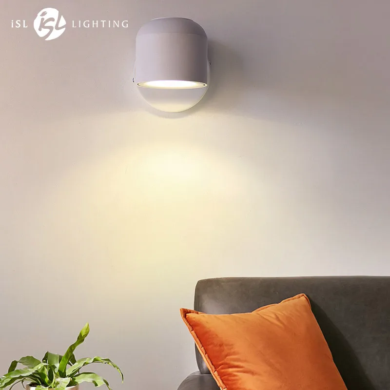 

Aisilan Wall Lamp Modern Style Wall light Adjustable Black/White 7W for Bedside Bedroom Mirror Light Corridor sconce AC90-220V