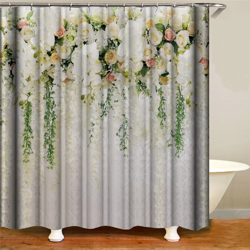 Печатные пейзажные принадлежности для ванной комнаты занавеска душа