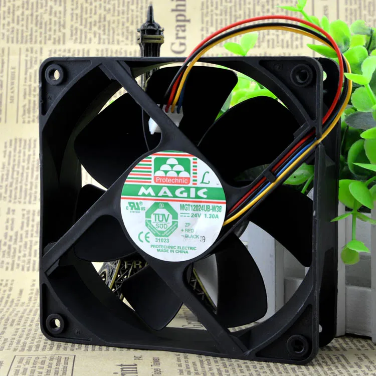 

NEW MGT12024UB-W38 DC24V 1.30A 4 wires 12038 Motor protection cooling