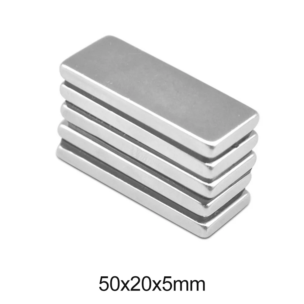 

1/2/5/10PCS 50x20x5mm Quadrate Strong Powerful Magnets N35 Block Rectangular Neodymium Magnet 50x20x5 Permanent Magnets 50*20*5