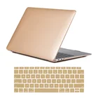 Прорезиненный матовый золотой жесткий защитный чехол для Apple Macbook Air 1113 дюймаPro 131516Macbook 12 + чехол для клавиатуры США