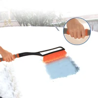 1pc orange universal car windshield ice scraper snow brush snow remover cleaner tool broom detachable 2 in 1 auto accessories