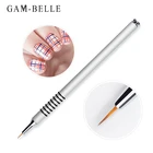 GAM-BELLE ручка для рисования ногтей, 3D кончики, акриловые кисти для УФ-геля, рисование, кристальная подкладка, блестящий французский дизайн, инструмент для маникюра