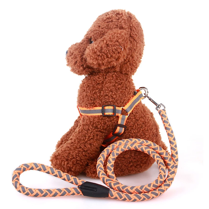 

Fashion Dog Harness and Walking Leash Set Reflective Breakaway Nylon Dogs Vest and Leads 5 Colors S M L for Small Medium Dogs