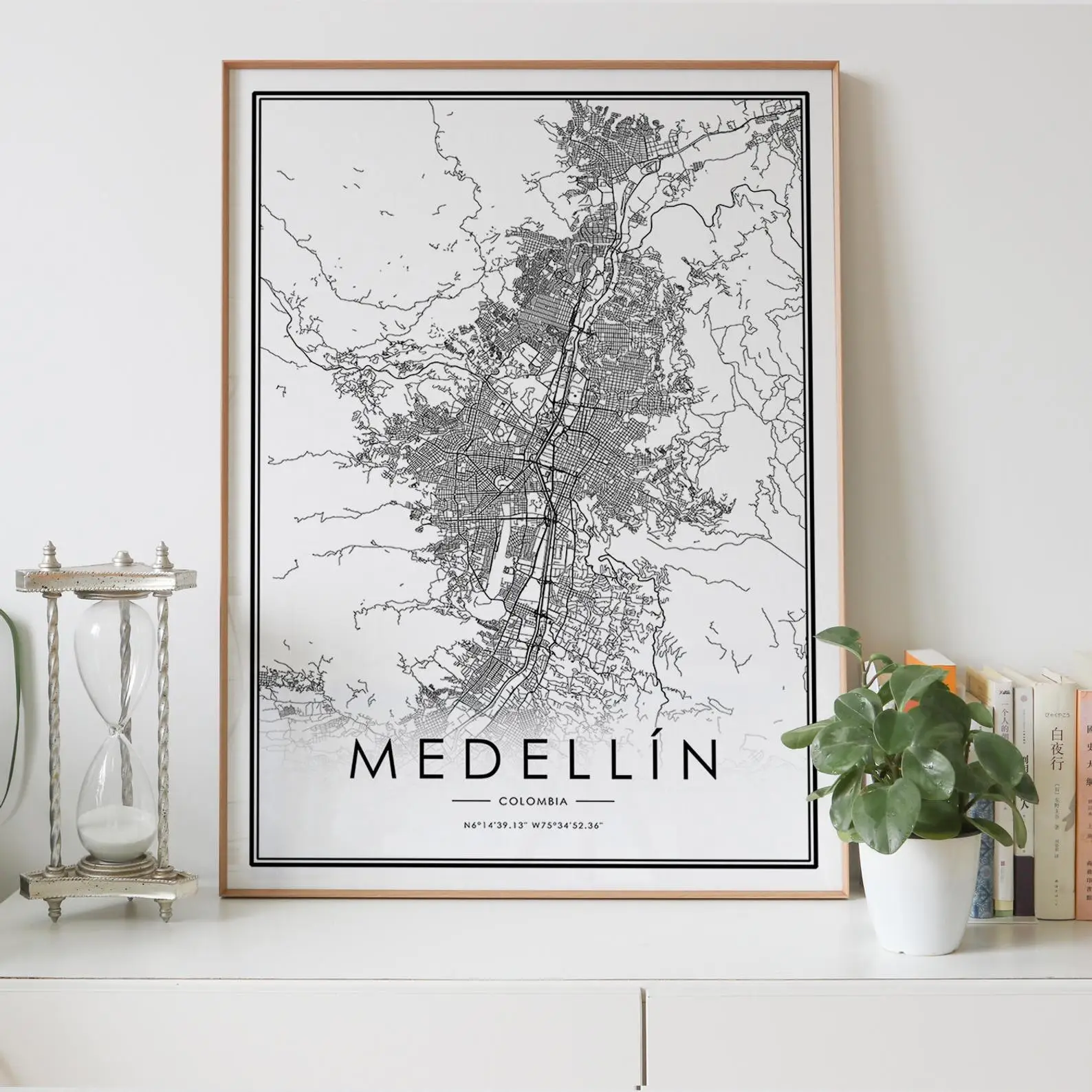 Карта города MEDELLIN украшение для гостиной в скандинавском стиле холст плакат