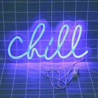 chill neon sign light wall decor hanging letter wedding party birthday bedroom name logo flexible neon light for room decoration