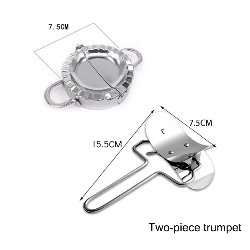 Two-piece trumpet Простые DIY формы для пельменей, слайсер для пельменей, бытовые инструменты для приготовления пельменей из нержавеющей стали, кухонные инструменты для приготовления пельменей - Цвет: Two-piece trumpet
