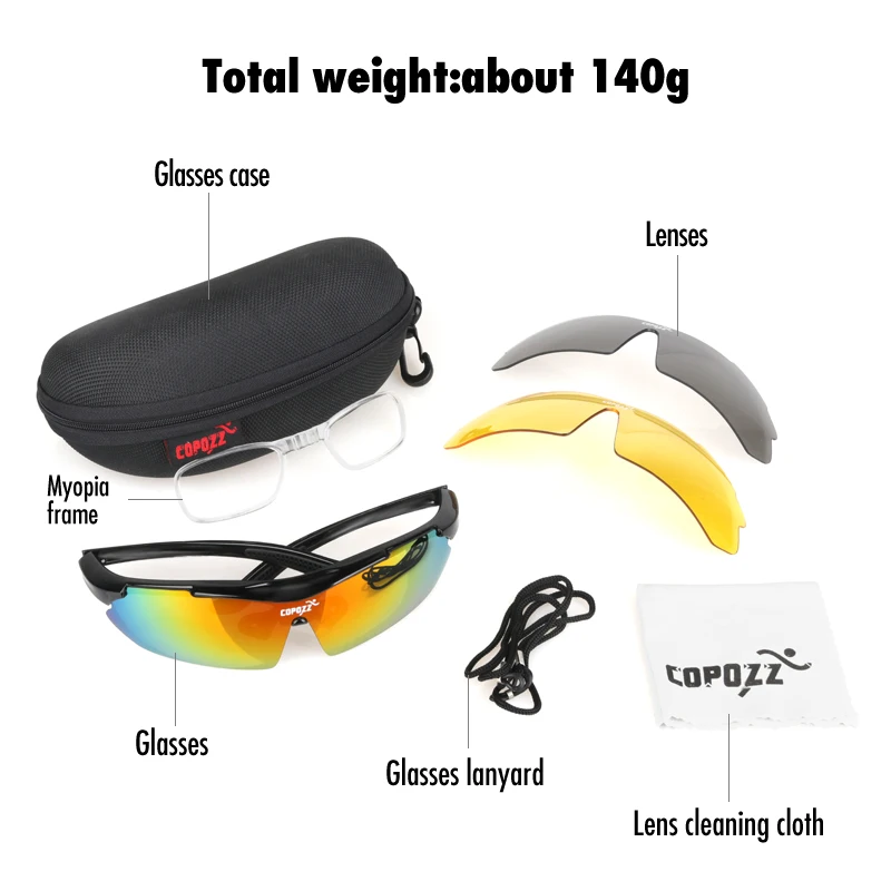 Очки мужские велосипедные с защитой от УФ-лучей и 3 линзами |