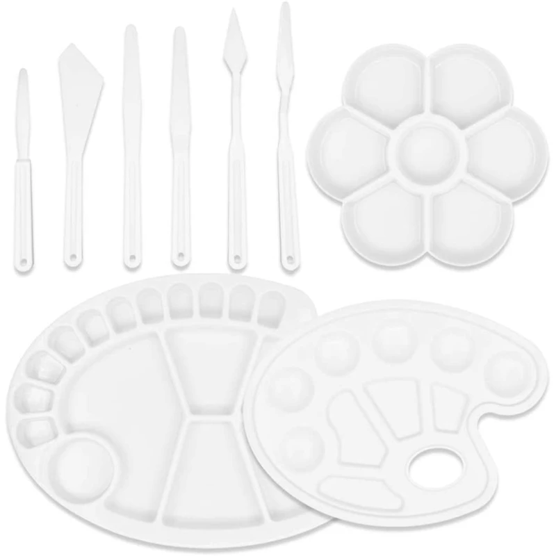 

Краски палитры и Краски ing Ножи набор, включает в себя 3 Лотки для краски и 6 Краски ножи, товары для рукоделия для Краски ing Вечерние