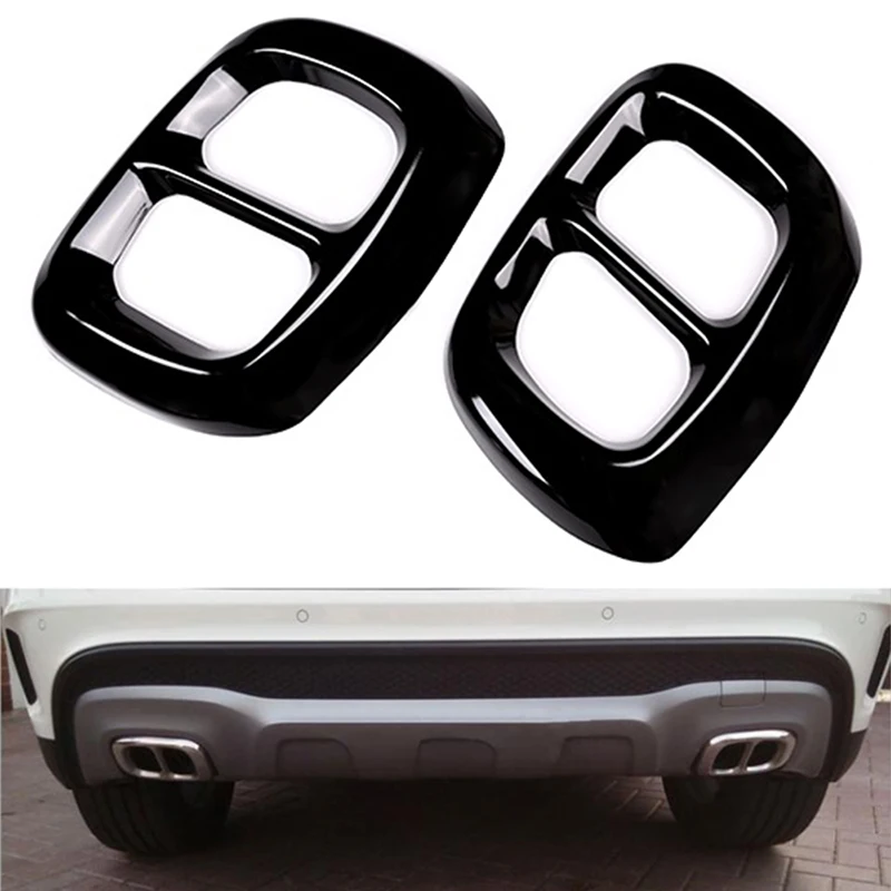 

2Pcs Black Stainless Steel Tail Exhaust Pipe Output Cover Trim For Mercedes Benz GLA Class X156 2015 2016 2017 2018 Auto parts