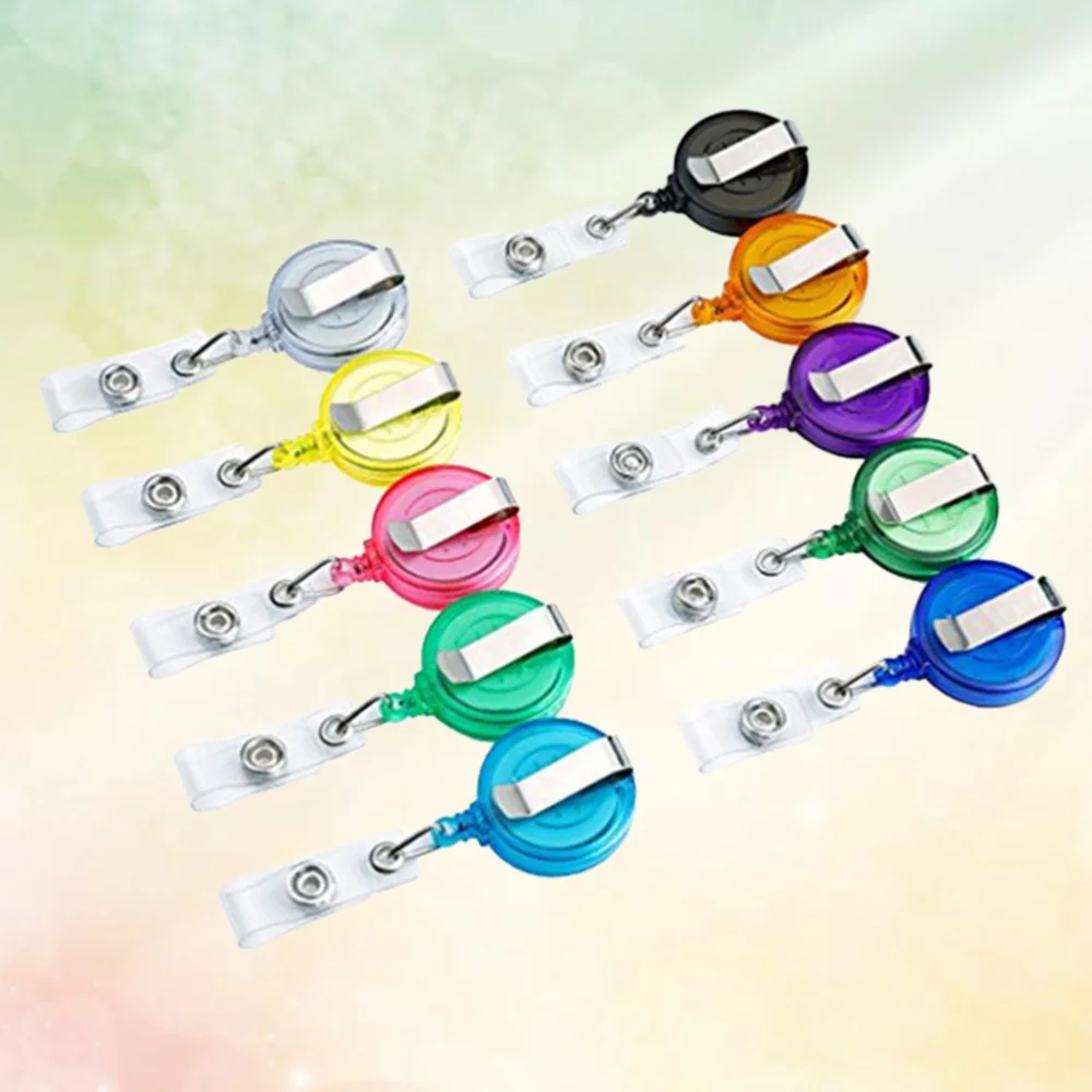 

20pcs Retractable ID Badge Reel Badge Holder Reel Clip on Holders with Clip(Random Color)