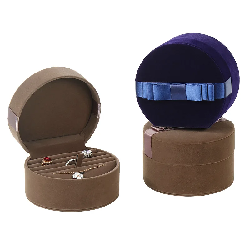 Semicircle Ribbon Flannel Jewelry Box Bracelet Box Earring Box Pendant Box Round Jewelry Box Jewelry Jewelry Packaging