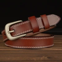 trendy cowhide belt ladies casual fashion cowhide decorative belt thin girls jeans with gifts