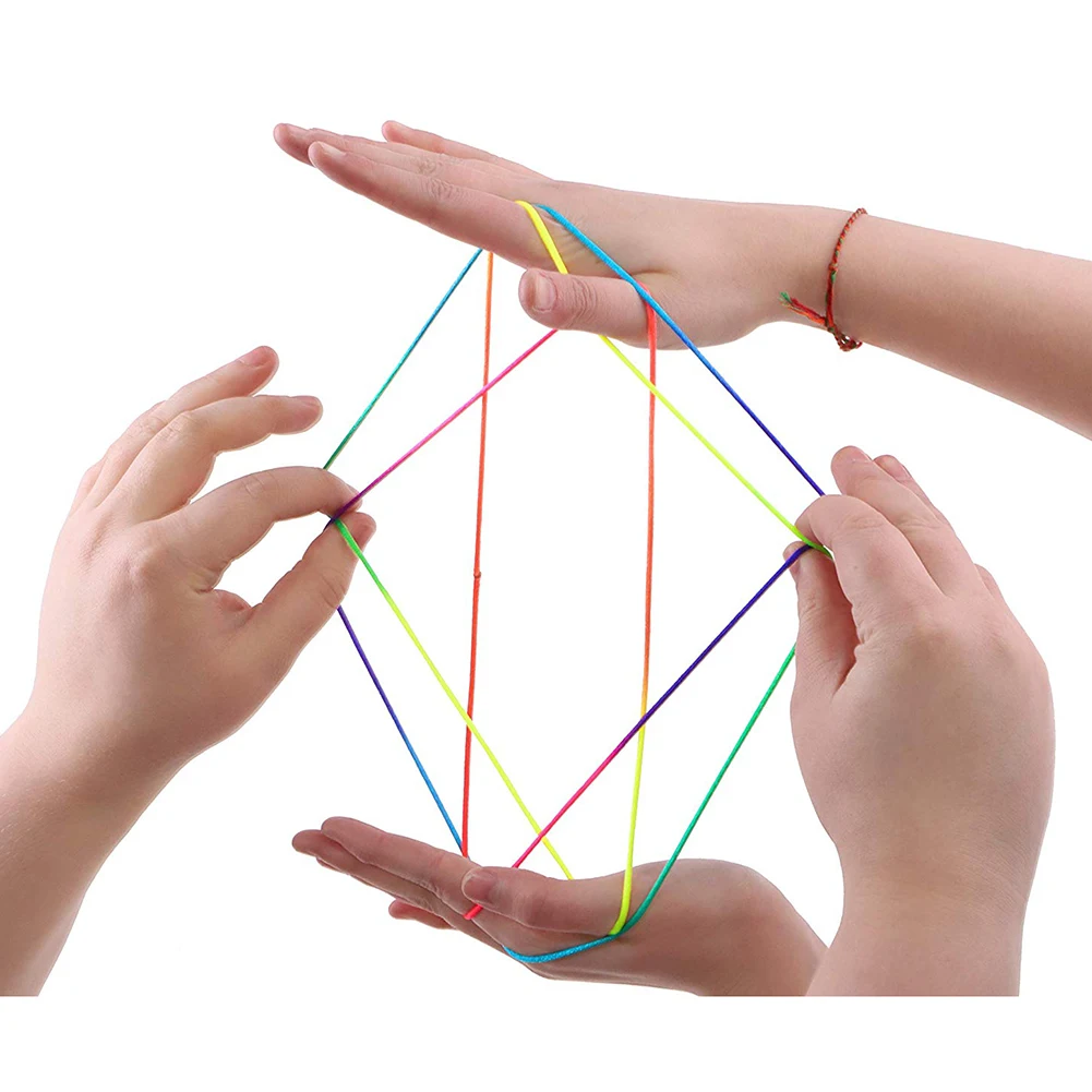 

Kids Rainbow Colour Fumble Finger Thread Rope String Game Developmental Toy