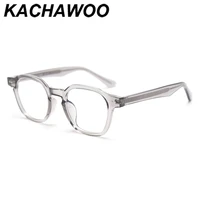 kachawoo acetate square glasses frame men transparent grey optical eyeglasses for women clear lens tr90 high quality korean