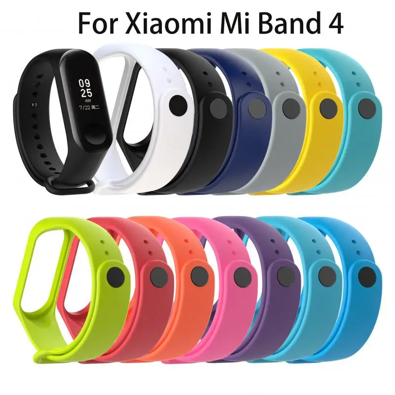 

Ремешок силиконовый для Xiaomi Mi Band 4, сменный цветной термополиуретановый браслет для смарт-часов Xiaomi Band 4 Mi Band 4