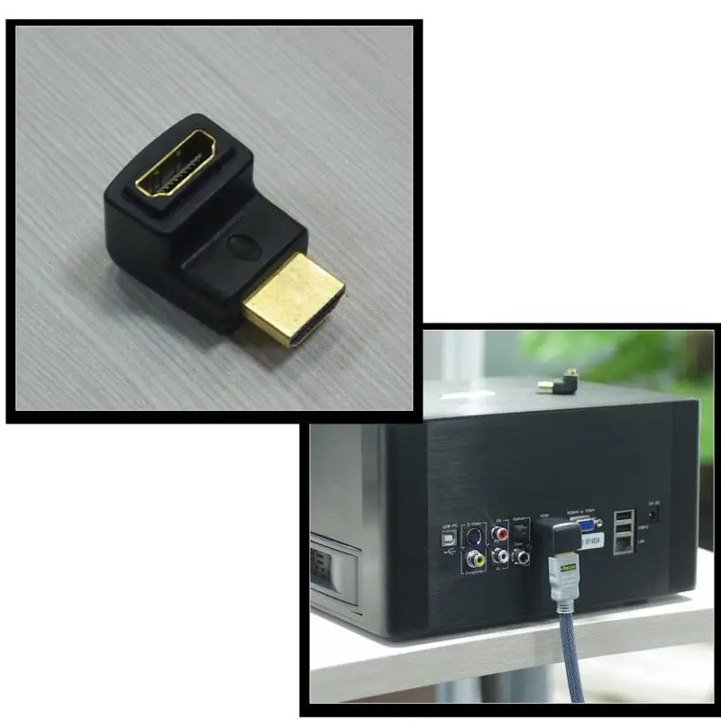 Besegad совместимому с HDMI адаптер Папа мама 270 градусов угол l образный разъем
