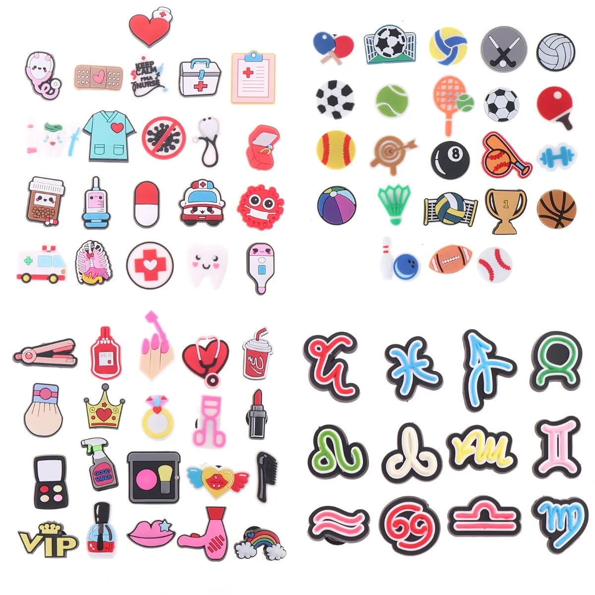 

10PCS Medical Supplies Make Up Dressing Sports Style 12 Constellation Symbols Shoe Charms Accessories Shoe Decoration