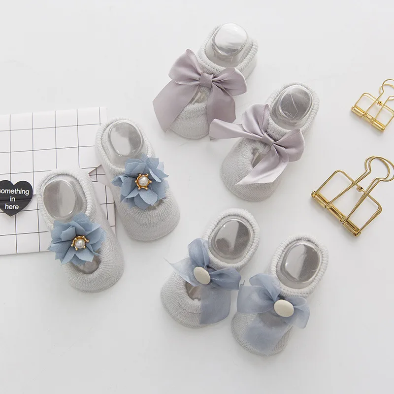 3 пар/лот кружевное платье с цветочным рисунком Носки для новорожденных детей