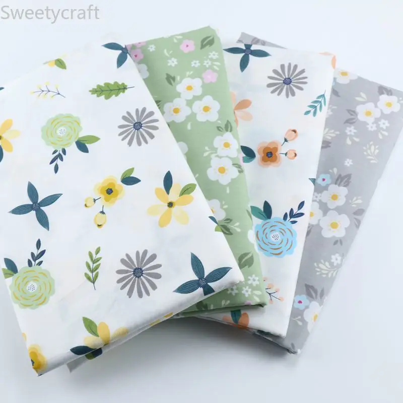 100% саржевая хлопковая ткань с цветочным рисунком для шитья DIY постельные