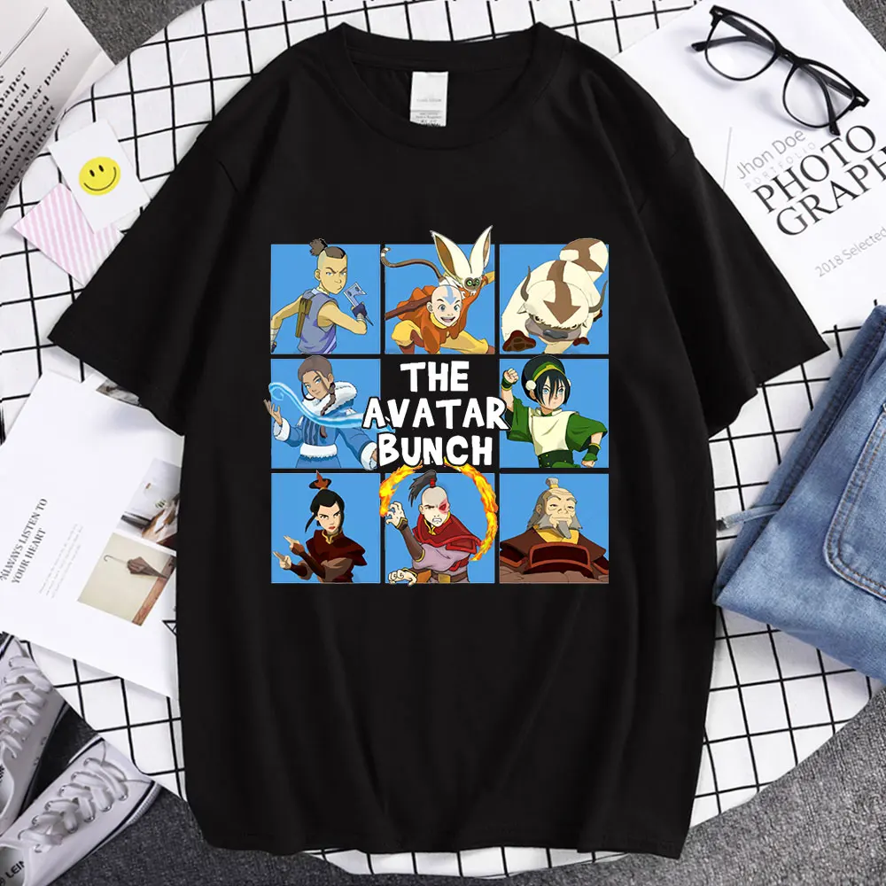 

Retro Anime Avatar The Last Airbender Tops T-shirt for Men Short Sleeved Print T Shirt Cool Anime Film T-shirt Cotton Tee Tops