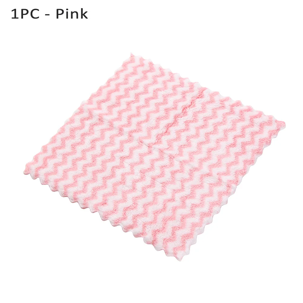 pink B 1 шт. микро-волокно махровое хлопковое чайное полотенце мощный абсорбент прочный легкий антипригарный бытовой чистящие аксессуары инструменты - Цвет: pink B