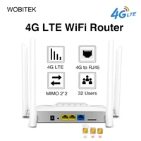 wobitek unlocked 4g lte cat4 router wifi cpe hotspot lan ethernet modem with sim card slot 300mbps wireless external antenna